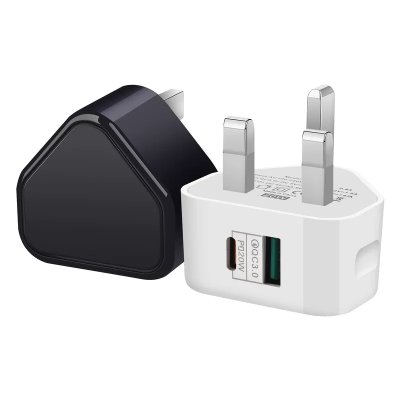 20W британское регулированное зарядное устройство PD зарядник Type-C+QC3.0 треугольник регулируемое зарядное устройство PD адаптер