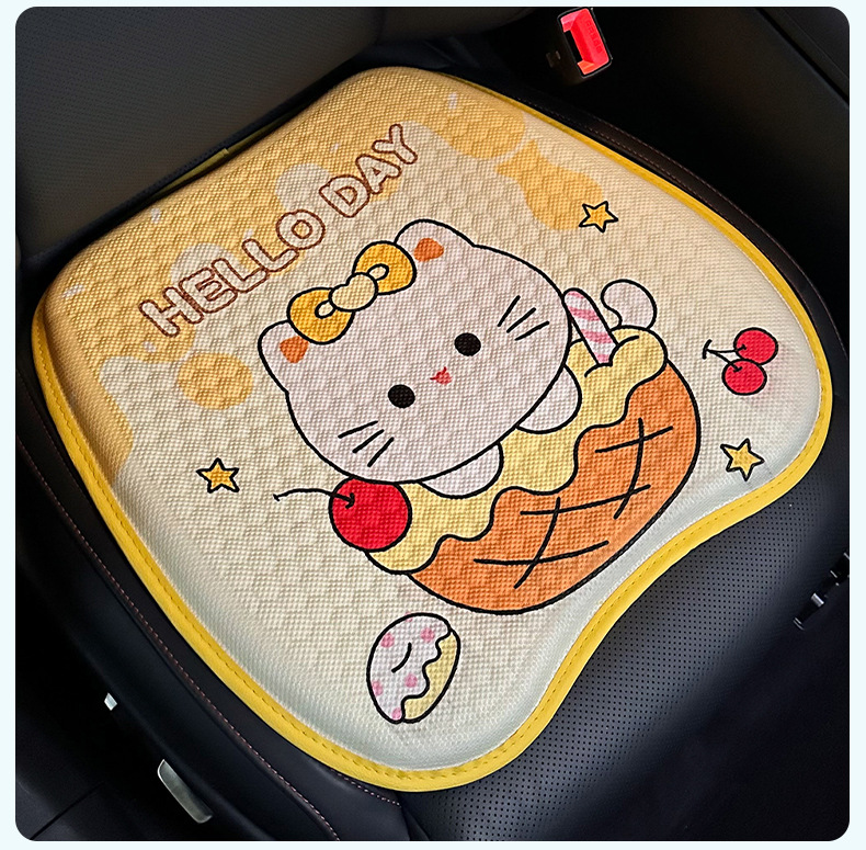 Cross-Border Cartoon Honeycomb Gel Car Seat Cushion for Girls, Summer Cooling Pad, Breathable Ice Silk Seat Cushion, Office Ice Pad