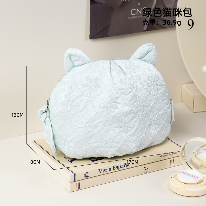 新しい ins かわいい猫ミニ化粧品バッグ女性のポータブル旅行必需品トイレタリー衣類収納袋|undefined