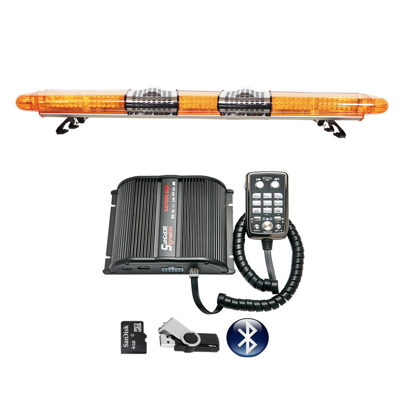 LED warning light long row strobe light 1.66m strobe light + dual speakers + Bluetooth MP3 siren SDF286P9