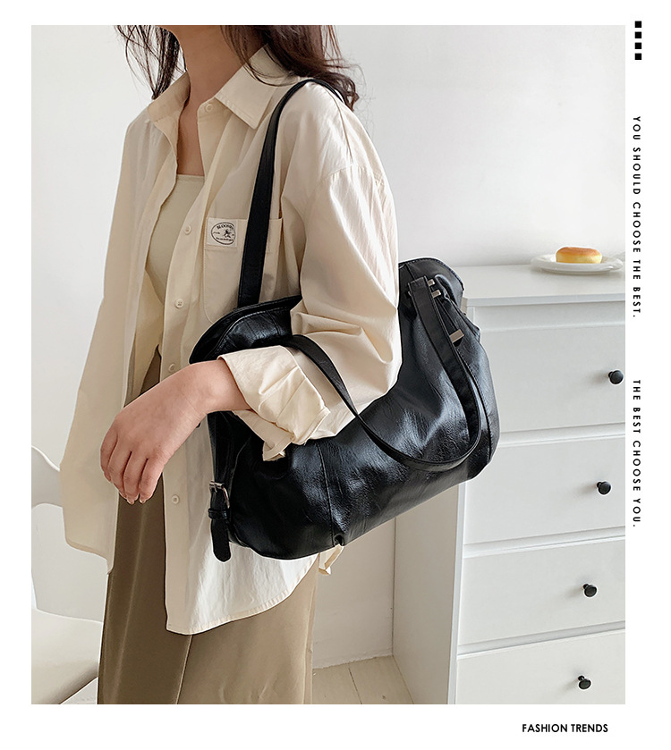 New fashionable European and American women's bags, retro and simple single-shoulder bags, large-capacity high-quality handbags, elegant crossbody bags are in stock Specification drawing