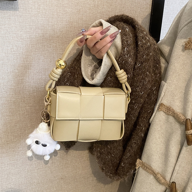 Women's Bags 2026 New Model Handbag Small Square Bag Garden Bag Fashionable Exquisite Woven Shoulder Crossbody Miu-Style Bag