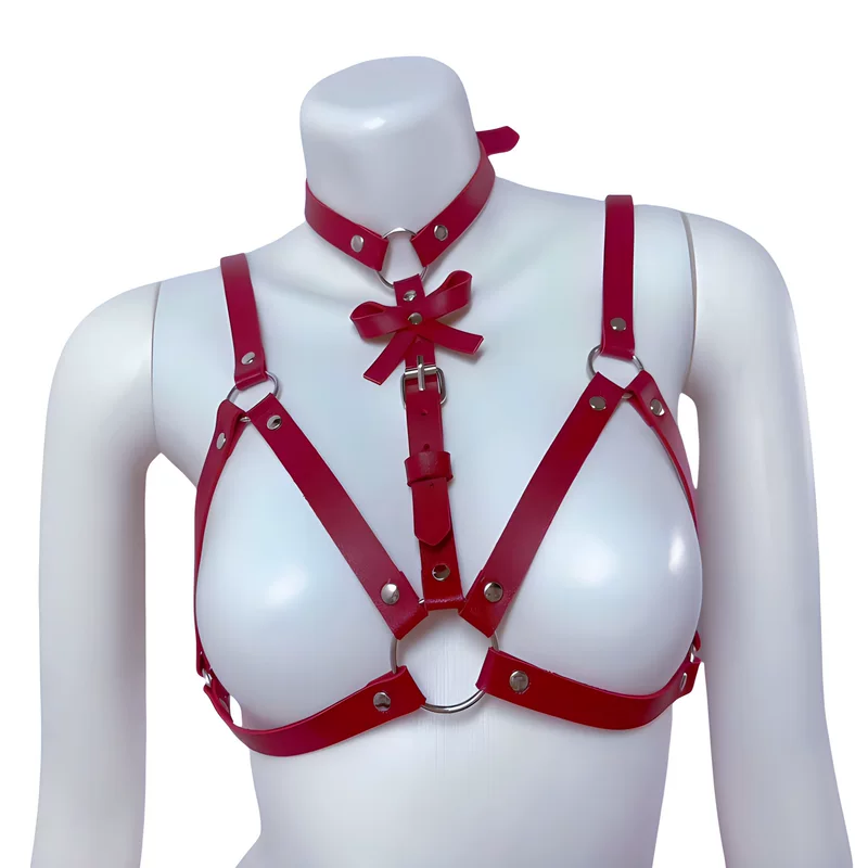 Chest strap, accessory, sexy harness, brace with bow