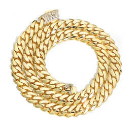 欧美嘻哈跨境14K金光面古巴项链高品质潮流男士饰品个性项链定制