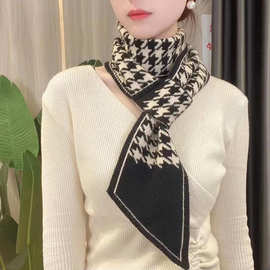 小一朵朵丝巾直播同款围巾女新款冬季气质百搭双面保暖交叉巾围脖