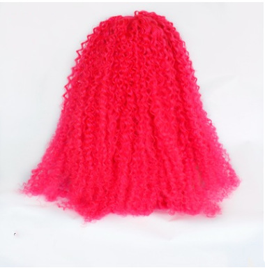 Peluca rosa europea y americana, casco africano, peluca de red rosa, peluca rizada pequeña LW0298