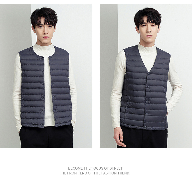 2023 new down jacket vest, round neck or V-neck, down jacket, vest, outer vest, 90 down_voghion.com