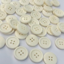 天然牛骨纽扣白色牛骨扣圆边细边乳白色纽扣 四孔圆边纽扣扣 订作