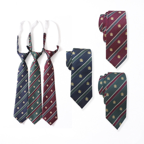 Silver Wire Crown Embroidered Accessories,JK/DK Uniform Accessories,Non-Binding Collar Tie,Unisex,Japanese School Style,Supplied Accessory