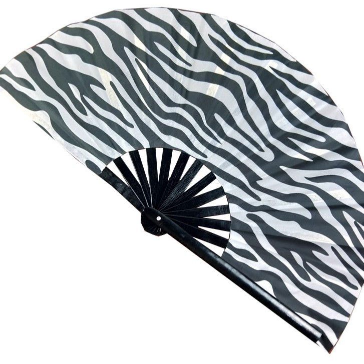 En stock anillo ventilador grande bambú hueso tela superficie Kung Fu ventilador 33cm gran tamaño danza ventilador rendimiento apoyos anillo ventilador