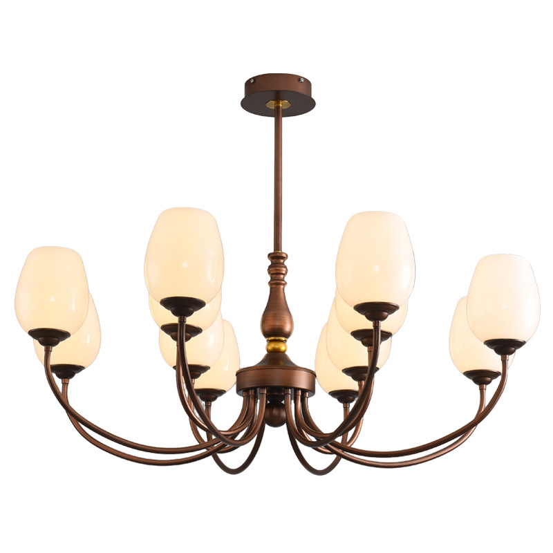 Lámpara de la sala de estar de estilo medieval nueva lámpara de la sala de estar para proteger los ojos retro atmósfera de alto nivel de la luz del comedor L357