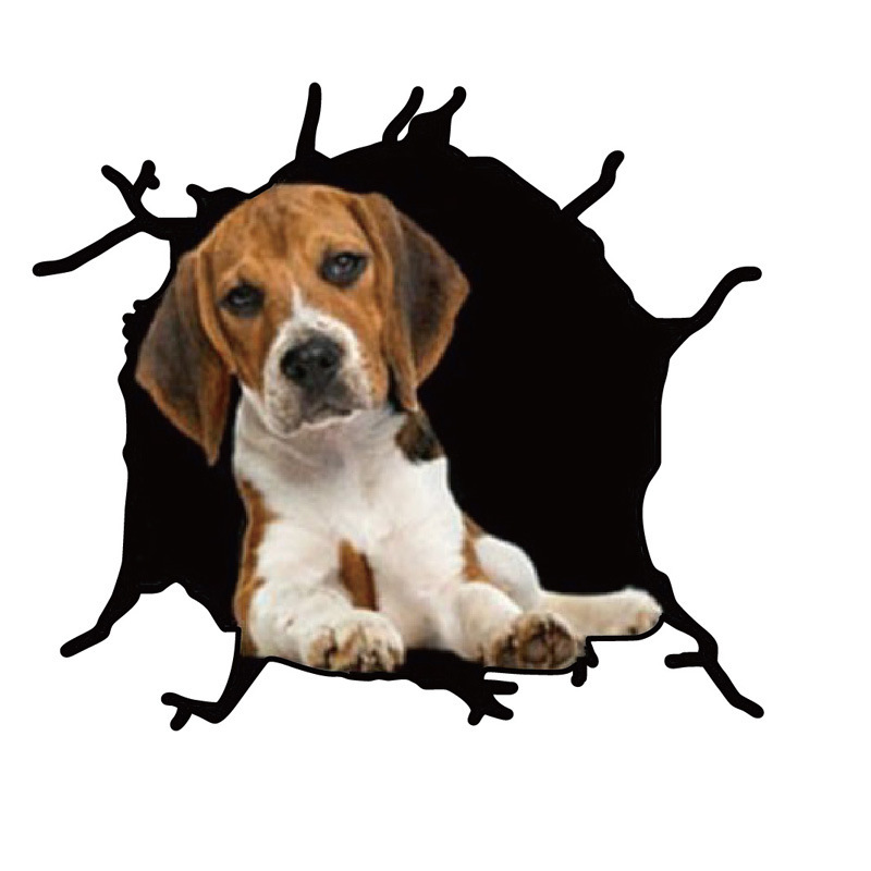 Cachorro animal 3D coche crack calcomanía coche puerta ventana mascota pegatina reflectante Cruz espejo Comercio electrónico Venta caliente
