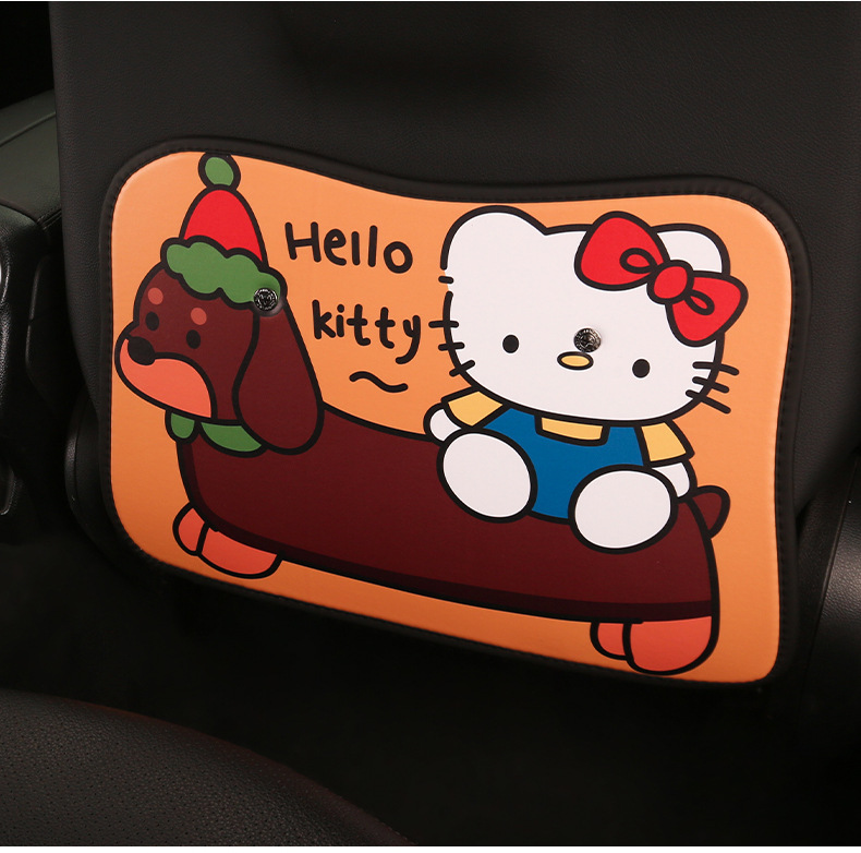 Women's Cute Cartoon Kitten Car Seat Back Anti-Kick Pad Car Seat Back Anti-Fouling Pad Rear Anti-Dirty Pad