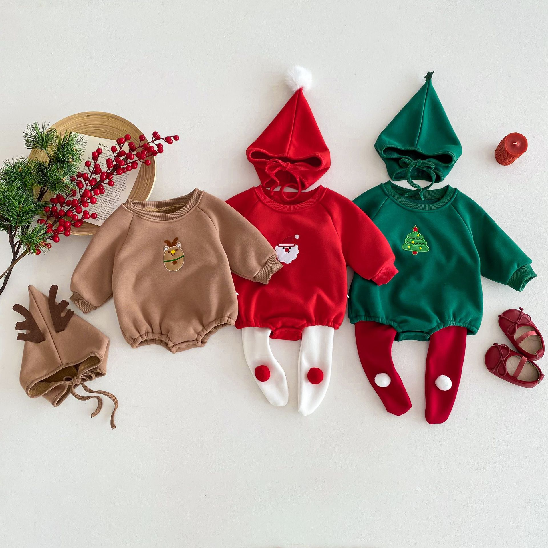 Phi&ecirc;n bản H&agrave;n Quốc của quần &aacute;o trẻ em mới m&ugrave;a thu v&agrave; m&ugrave;a đ&ocirc;ng, quần &aacute;o l&oacute;t gi&aacute;ng sinh cho b&eacute; trai v&agrave; b&eacute; g&aacute;i, quần &aacute;o l&oacute;t l&ocirc;ng cừu d&agrave;y c&oacute; mũ tr&ugrave;m đầu