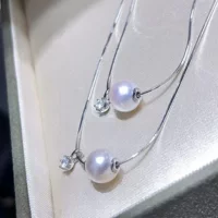 Lu Lutong Pearl 8-9mm пресноводное ожерелье ключица цепь прозрачная порошок из стерлингового серебра