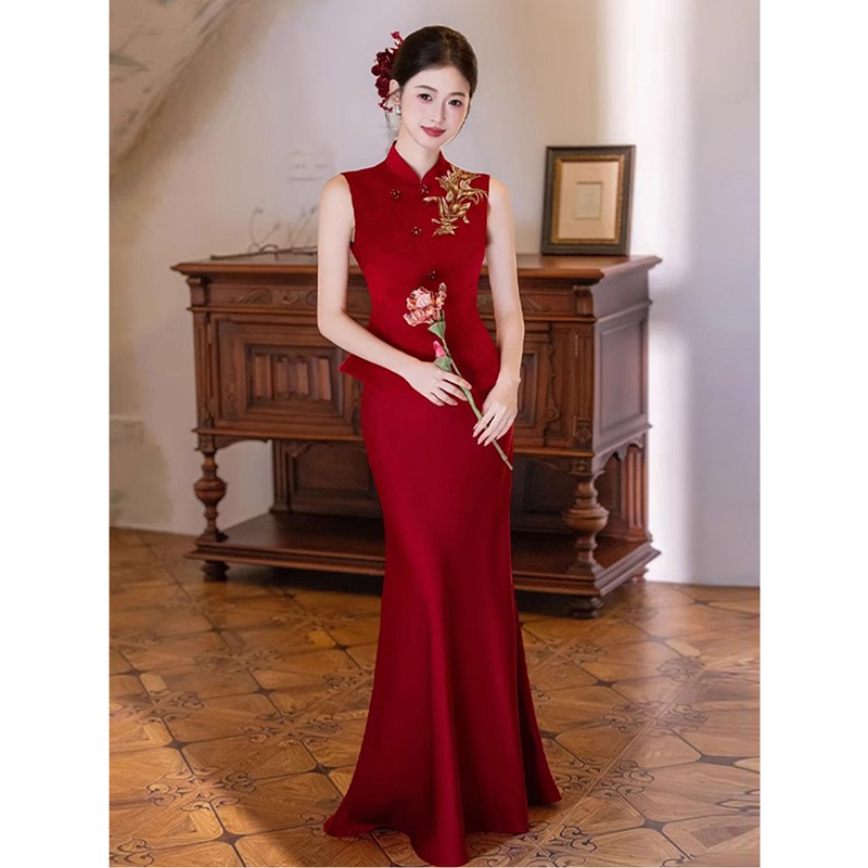 新中式敬酒服新娘订婚旗袍礼服高端绝美晨袍结婚回门服答谢宴便装|undefined