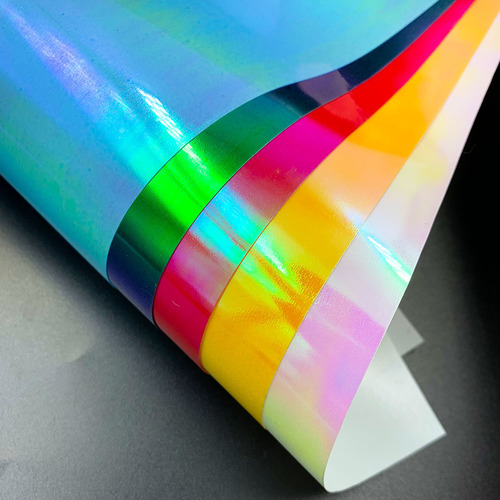 High-gloss five-color rainbow gradient changing color vinyl T-shirt transfer printing HTV