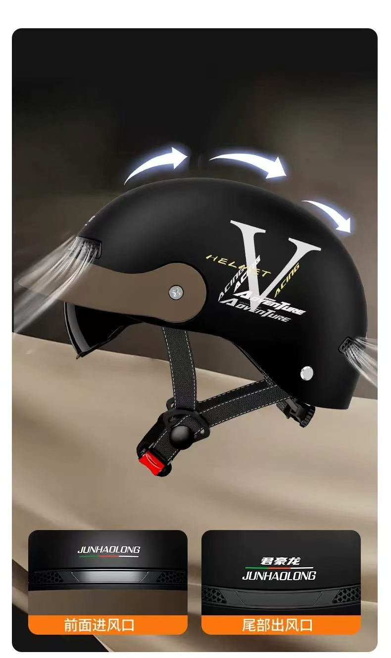 3C certified electric motorcycle helmet for women, new summer half helmet for men, anti-collision and anti-fall safety helmet, popular online model