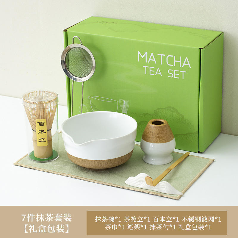 工場直販 陶器抹茶茶碗 抹茶セット 和風抹茶茶碗 注ぎ口付き茶筅 ヤオディアン バイベンリ茶筅|undefined