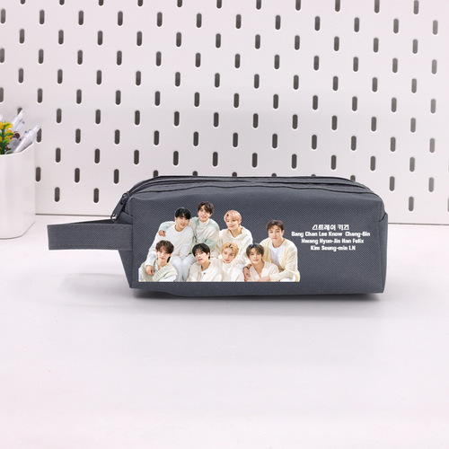 Korean Stray Kids boy group style peripheral Bang Chan cloth cute pencil case large capacity BD13