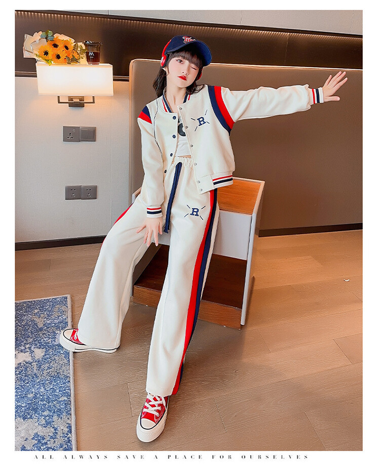 Girls' outfit 2023 new style girls' stylish baseball uniform children's clothing autumn sports two-piece set_voghion.com