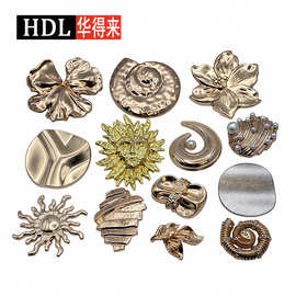 高档合金手缝扣 轻奢风花朵/珍珠/海螺款 服装辅料装饰扣现货批发