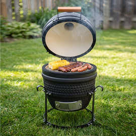 厂家直销13英寸户外BBQ烤肉炭烤炉野炊叫花鸡陶瓷烧烤炉多颜色DIY