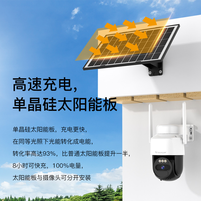 Personalizado sin red eléctrica teléfono móvil remoto hogar vista nocturna HD huerto estanque de peces monitoreo solar al aire libre lente única