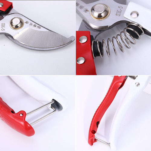 Red and white gardening scissors pruning shears fruit picking shears pruning shears flower shears pruning shears fruit branch shears garden shears flower branch shears