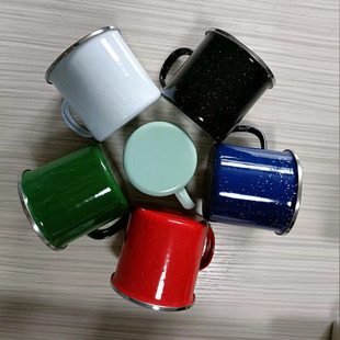 Manufacturer Custom-Made Thickeneded European and American Style Enamel Cups with Ring and Vertical Mouth Cups, Tea Jars, Enamel Advertising Cups, Custom Processing