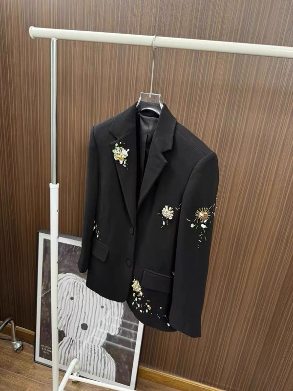【源头工厂】西装外套女重工立体花朵手工钉珠高级感西服女|undefined