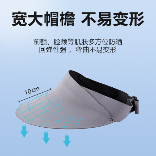 Seamless sun protection hat for women with wide brim and integrated sun hat for men with anti-UV UPF50+ empty top hat