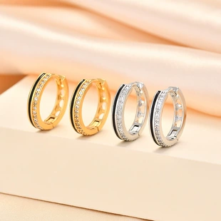 Серьги с серебряными штифтами S925 винтаж с цирконием