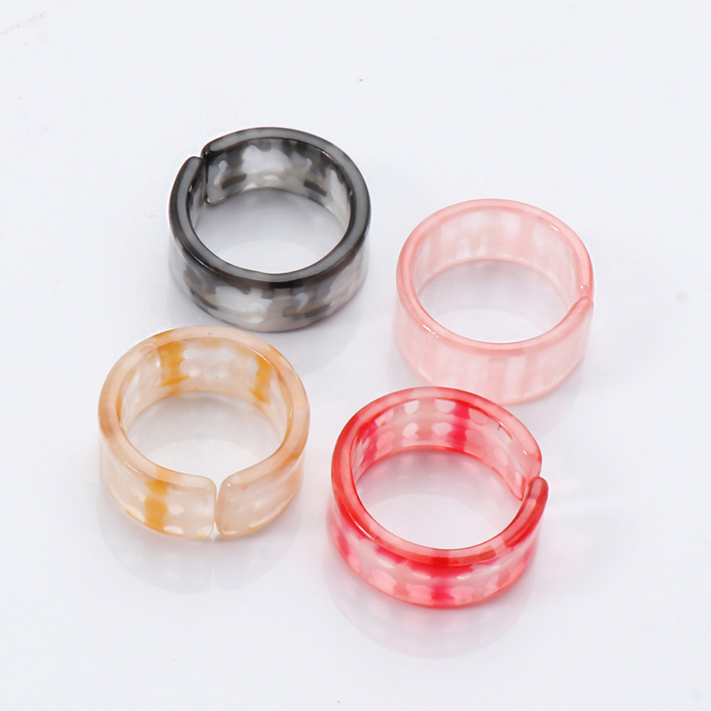 Simple Style Acrylic Resin Korean Four-piece Ring display picture 3