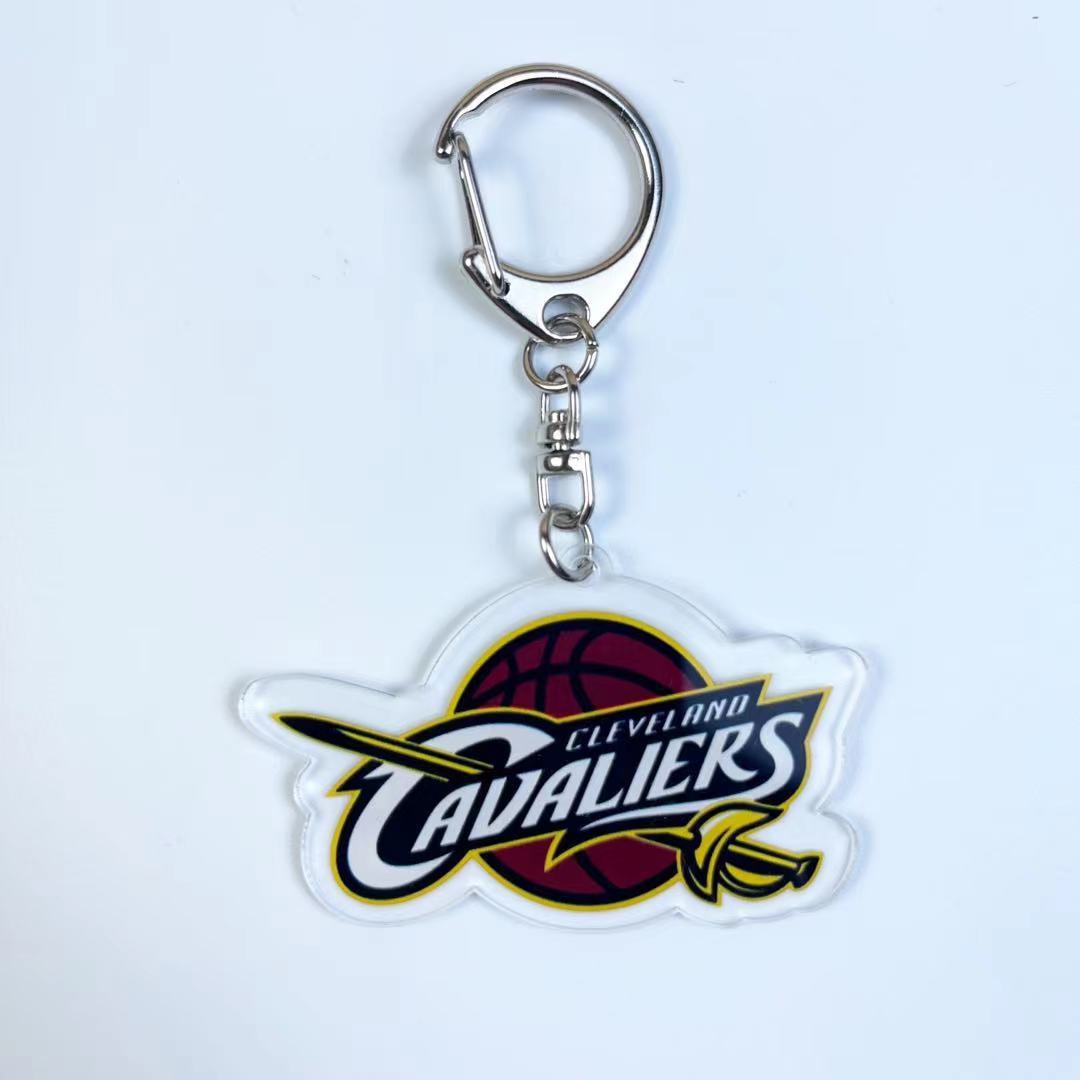 Colgar una guarnición Lakers Warriors net Clippers Cavaliers baloncesto llaveros mochila acrílico image 11