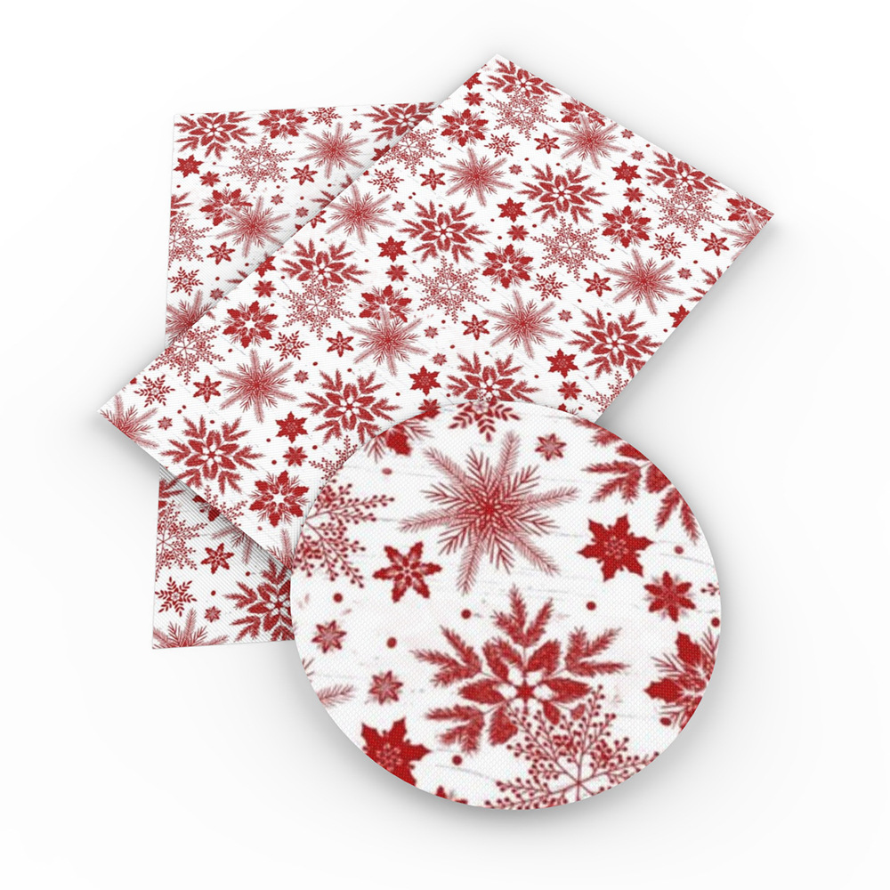 クリスマス雪花模様の薄いポリエステル綿や四面弾ニット生地のプリント生地手作りdiyシャツスカート服装生地