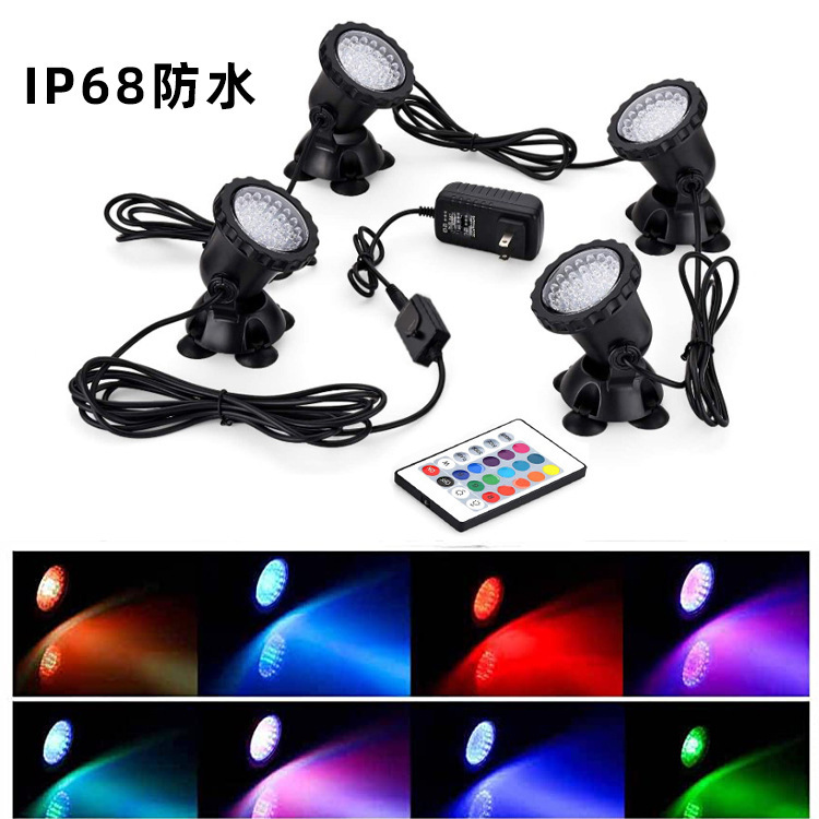 Amazon remote control key diving lamp double waterproof fish tank lamp aquarium lamp pool lamp underwater lamp colorful spotlight Amazon remote control key diving lamp double waterproof fish tank lamp aquarium lamp pool lamp underwater lamp colorful spotlight