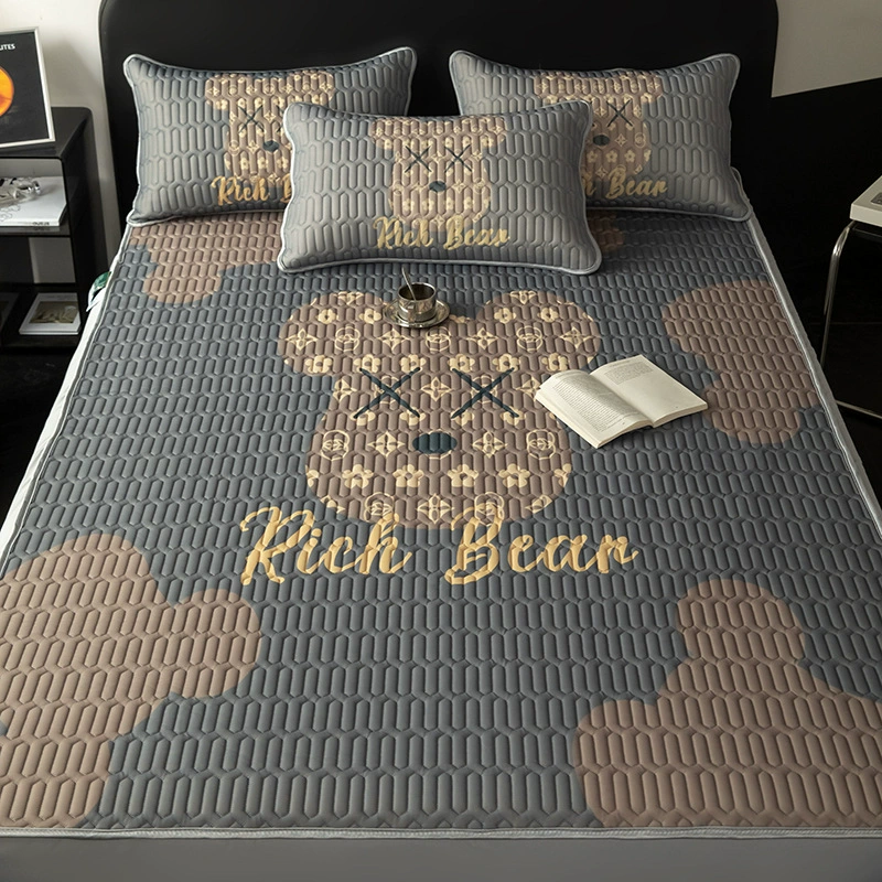 Оптовая продажа легкого роскошного латексного коврика, трехкомпонентный набор, комплект ковриков для кондиционера, складной прохладный шелковый комплект постельного белья, мягкий коврик