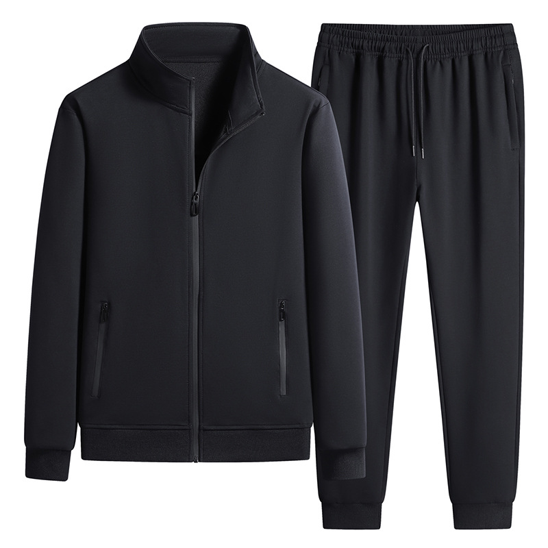 Trajes deportivos de algodón transfronterizo, cardigans de dos piezas, trajes deportivos de mediana edad, cuello de padre, suéter para hombres. image 12