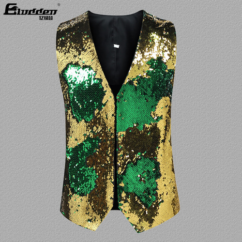 men's jazz dance sequined vest host singers go go dancers waistcoats for man waistcoat dance gradient sequins vest night club vests for man