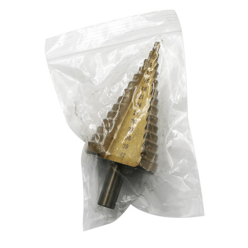 High speed steel triangular shank straight groove pagoda drill 4-42 titanium plated step drill hand electric drill punching and reaming tool cutting tool