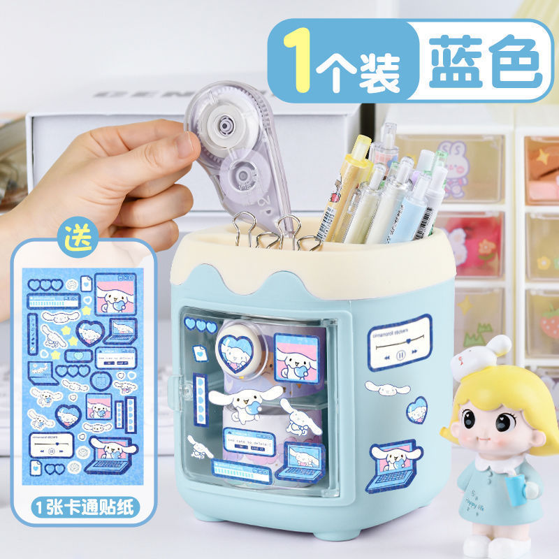 漫画クリエイティブかわいい豚ペンホルダー引き出し付きオフィス学生収納ホルダー大容量高価値収納ペンホルダー|undefined