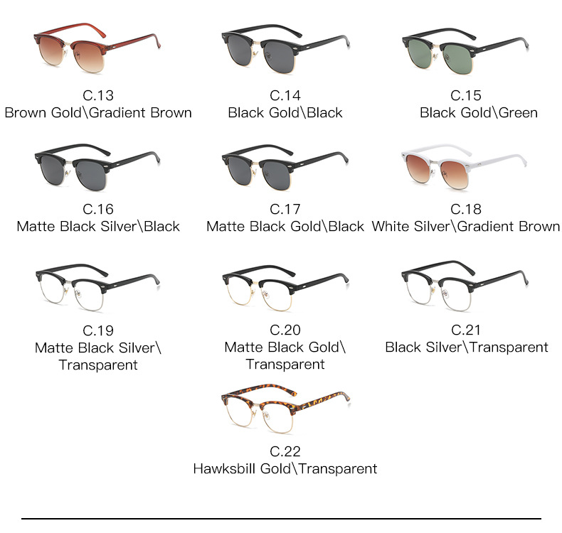 Square Glasses Style Travel, Daily Occasion Simple Style Solid Color Tac UV400 Protection Square Half Frame Women's Sunglasses