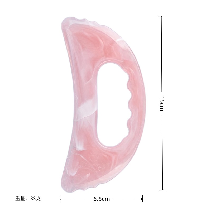 Gua Sha Massage Board Jelly Pink Crescent Resin Facial Lifting Body Scraping Tool Portable preparation