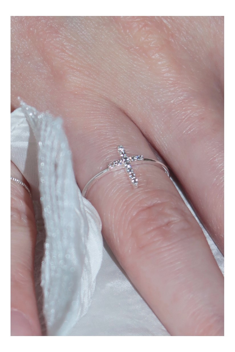 Zirkon Blumen Herz Kreuz Stapelring Set Vielseitiger Schmuck_voghion.com