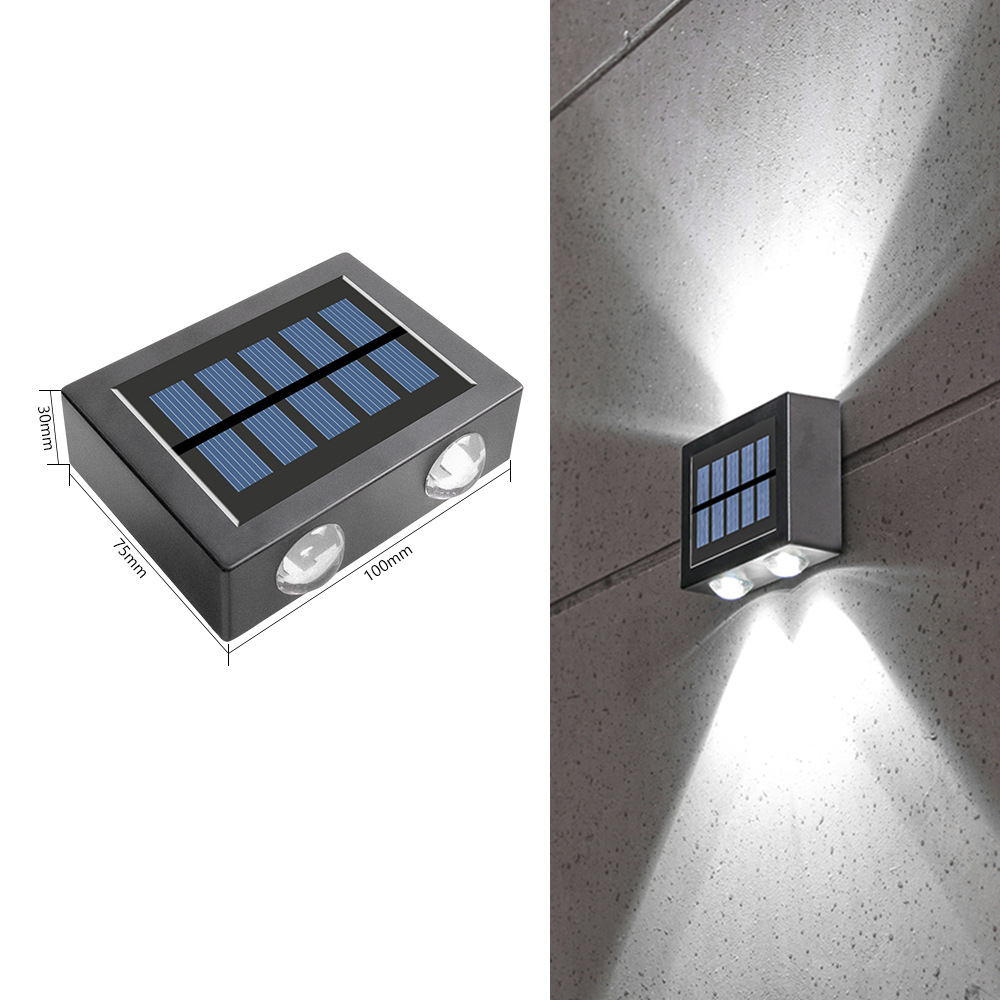 Lente convexa solar lámpara de pared lámpara de lavado hogar avanzada lámpara de paisaje impermeable Villa patio jardín arriba y abajo lámpara de pared