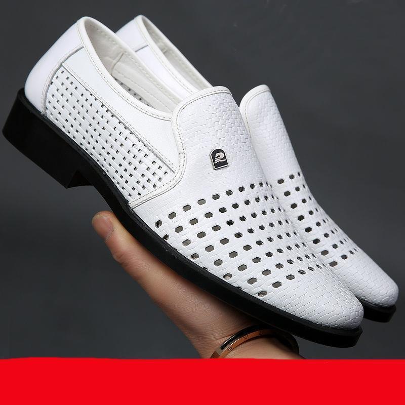 真皮牛皮男鞋熱賣皮鞋休閒涼鞋軟底透氣商務皮涼鞋正裝涼鞋子