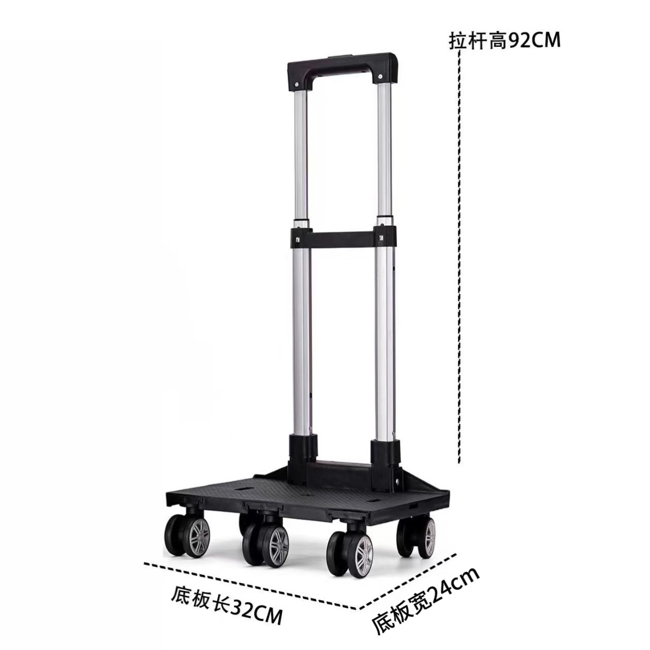 Foldable Shopping Cart for Groceries, Small Trolley for School, Wheeled Cart with Universal Wheels