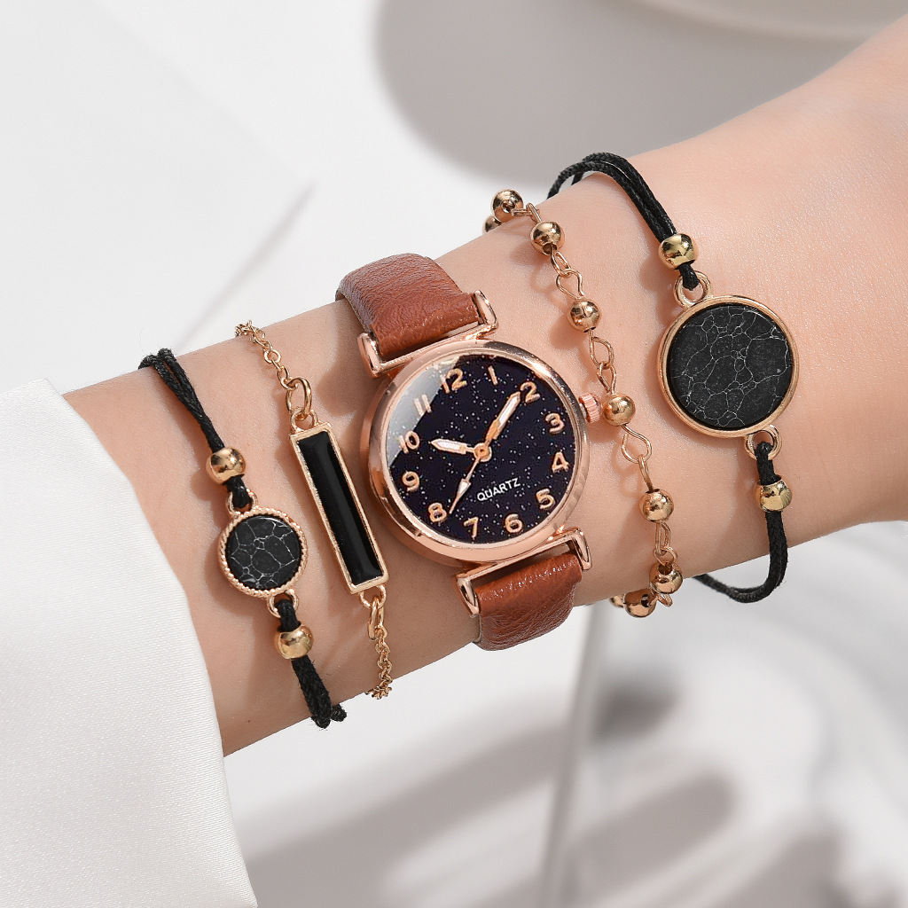 New Ins Disc Casual Women's Watch Fashion All-match Simple Student Quartz Women's Watch Wristwatch Set_voghion.com