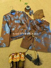 深圳南油早秋新中式国风真丝老缎提花宽松上衣外套